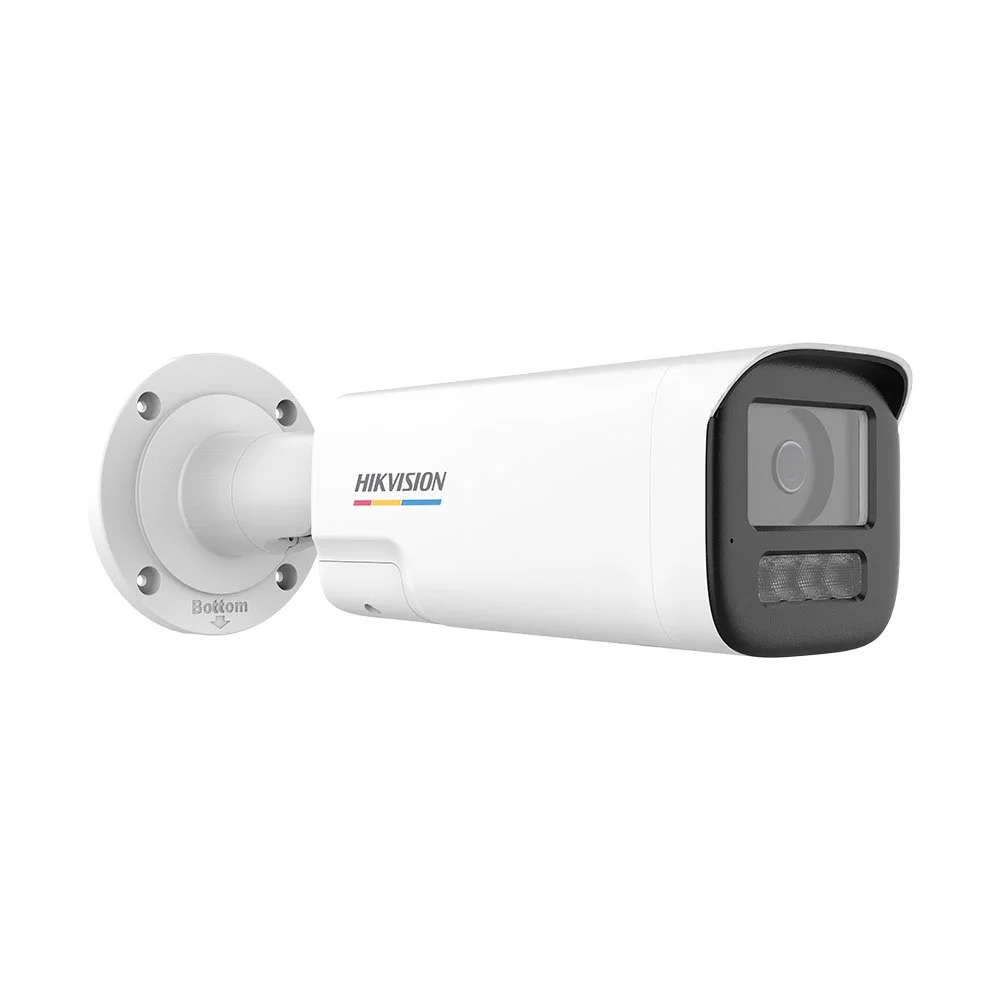 Camera supraveghere exterior IP cu iluminare duala Hikvision ColorVu DS-2CD1B47G3H-LIUF/SL, 4MP, 2.8 mm, IR/lumina alba 50 m, microfon si difuzor, slot card, alarma audio si lumina stroboscopica, PoE