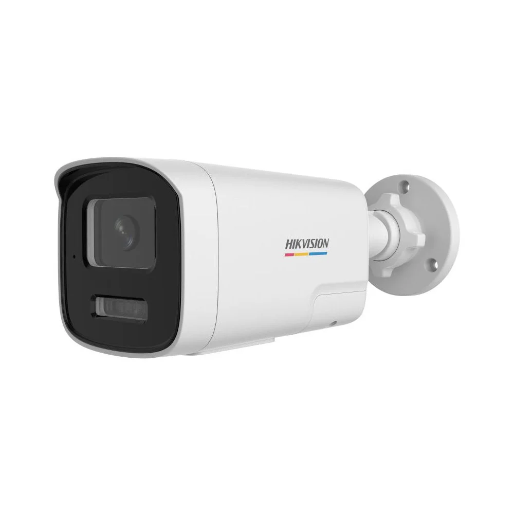Camera supraveghere exterior IP cu iluminare duala Hikvision ColorVu DS-2CD1T47G2H-LIUF/SL, 4MP, 2.8 mm, IR/lumina alba 50 m, microfon si difuzor, slot card, PoE, lumina stroboscopica