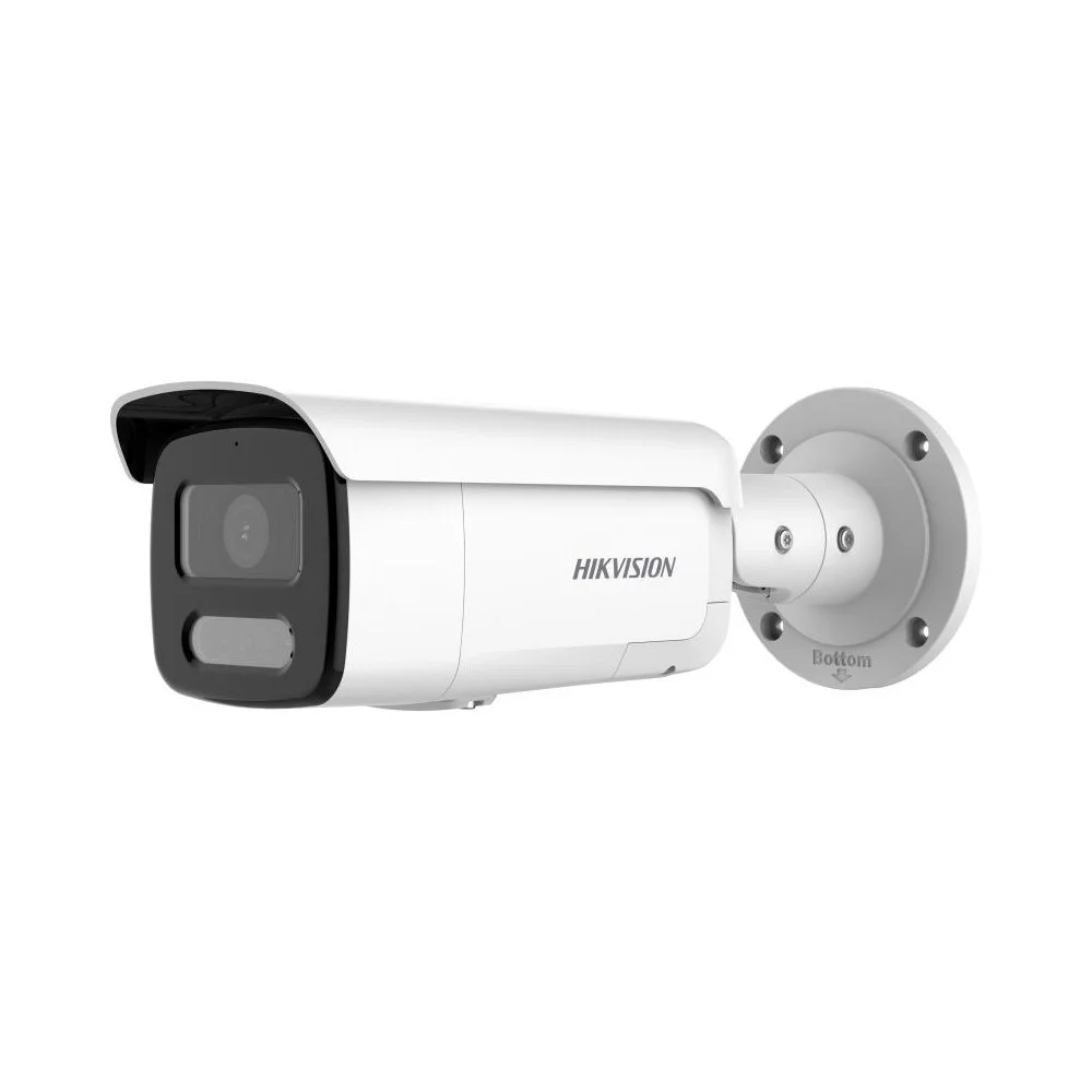Camera supraveghere exterior IP cu iluminare duala Hikvision ColorVu DS-2CD2T47G2H-LISU/SL(4MM)(EF), 4 MP, 4 mm, IR/lumina alba 60 m, microfon si difuzor, slot card, stroboscop, PoE