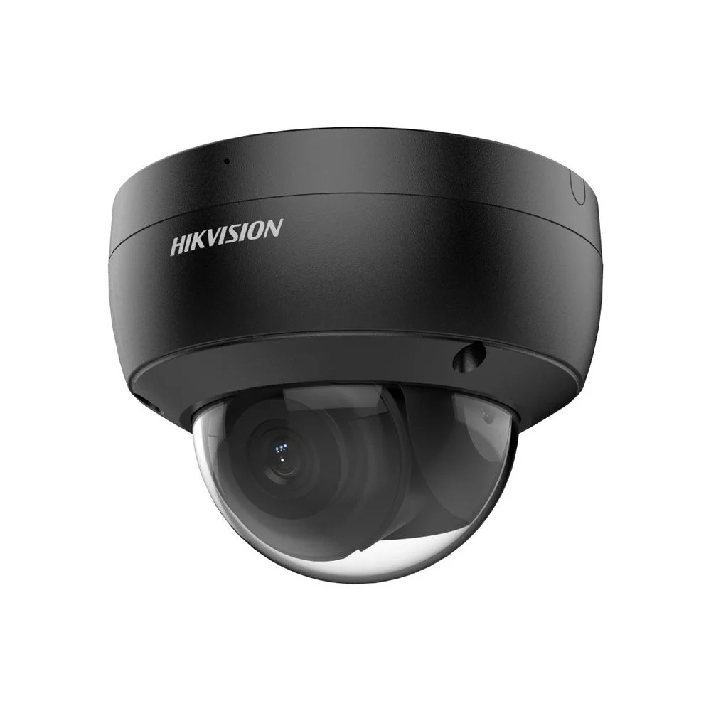 Camera supraveghere IP Dome AcuSense DarkFighter Hikvision DS-2CD2166G2-ISU(C), 6 MP, 2.8 mm, slot card, IR 30 m, PoE, microfon, negru