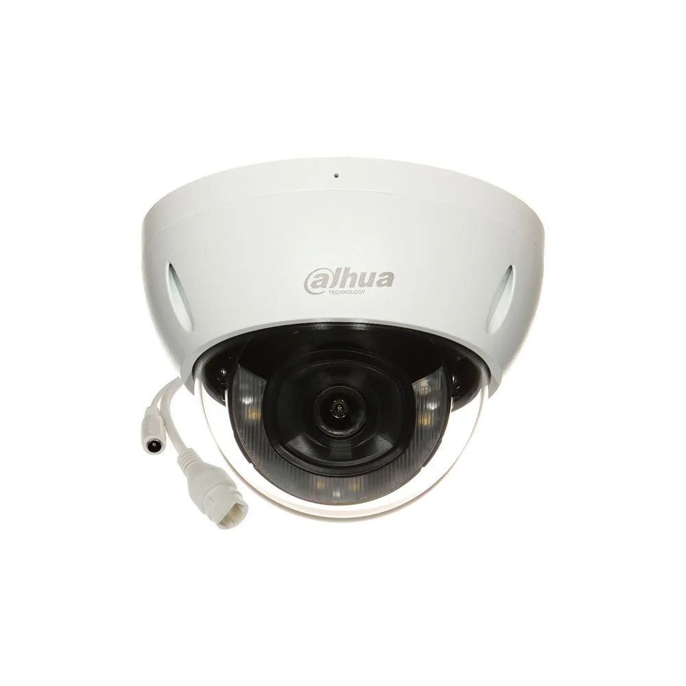 Camera supraveghere IP Dome cu iluminare duala Dahua WizSense IPC-HDBW2249E-S-IL-0280B, 2MP, 2.8 mm, IR/lumina calda 30 m, microfon, slot card, PoE, protectie perimetrala