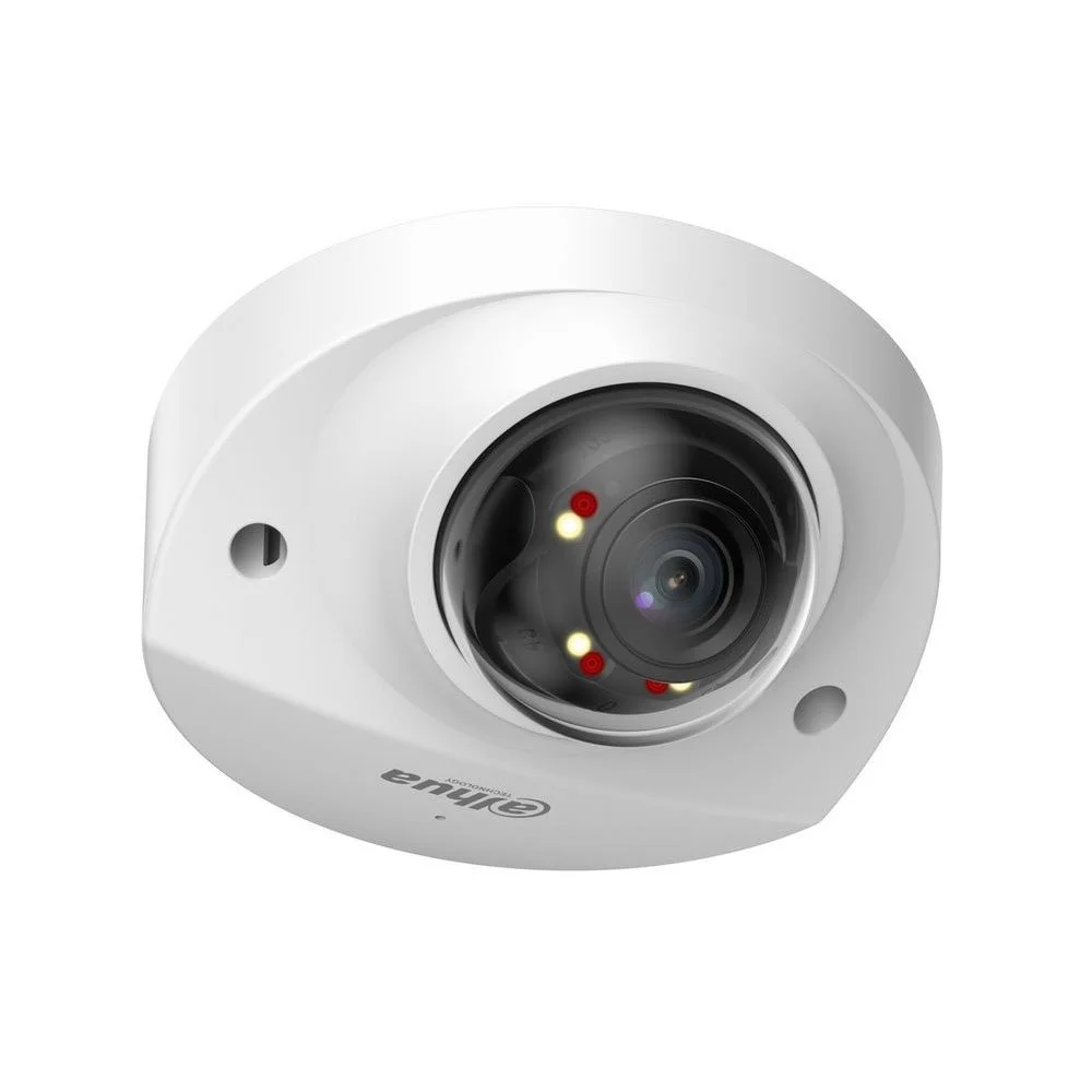 Camera supraveghere IP Dome cu iluminare duala Dahua WizSense IPC-HDBW2449F-AS-IL-0280B, 4 MP, 2.8 mm, IR/lumina calda 30 m, microfon, slot card, PoE, protectie perimetrala