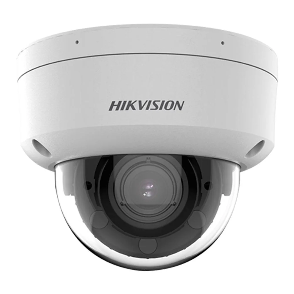 Camera supraveghere IP Dome cu iluminare duala Hikvision AcuSense DS-2CD2783G2-LIZS2U, 8 MP, 2.8 - 12 mm, motorizat, IR/lumina alba 40 m, slot card, microfon dual, clasificare om/vehicul, PoE