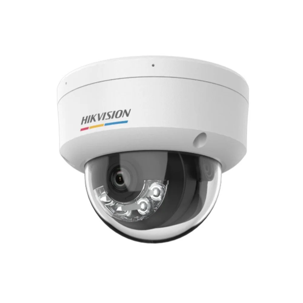 Camera supraveghere IP Dome cu iluminare duala Hikvision ColorVu DS-2CD1127G2H-LIU, 2 MP, 2.8 mm, IR/Lumina calda 30 m, microfon, ONVIF, PoE