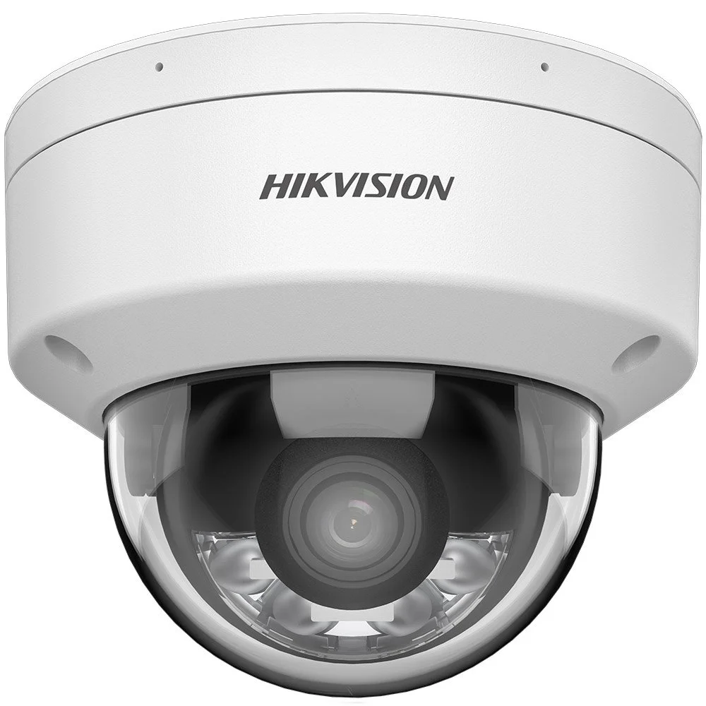 Camera supraveghere IP Dome cu iluminare duala Hikvision ColorVu DS-2CD2147G2H-LISU, 2.8 mm, 4 MP, IR/lumina alba 30 m, slot card, microfon, clasificare om/vehicul, PoE
