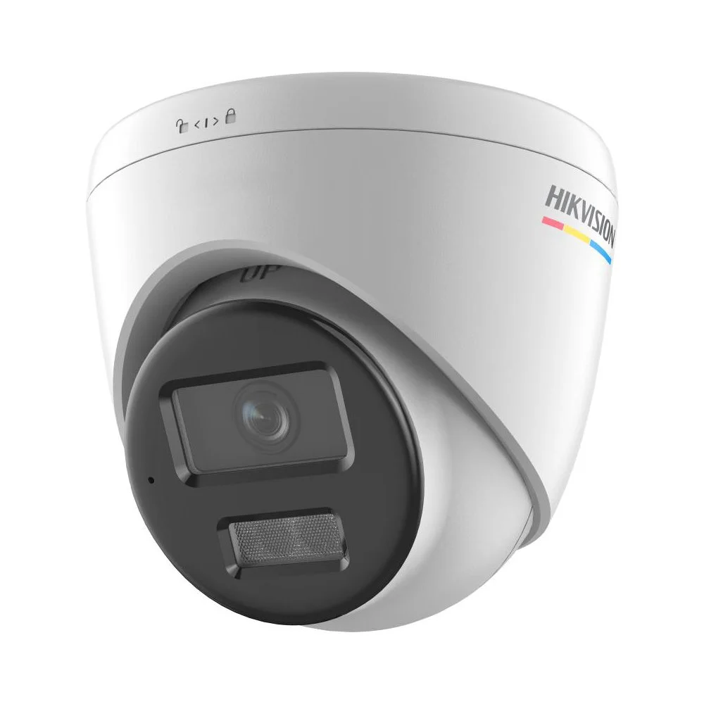 Camera supraveghere IP Dome cu iluminare duala Hikvision DS-2CD1327G2H-LIU, 2 MP, 4 mm, IR/lumina alba 30 m, microfon, PoE, detectare miscare
