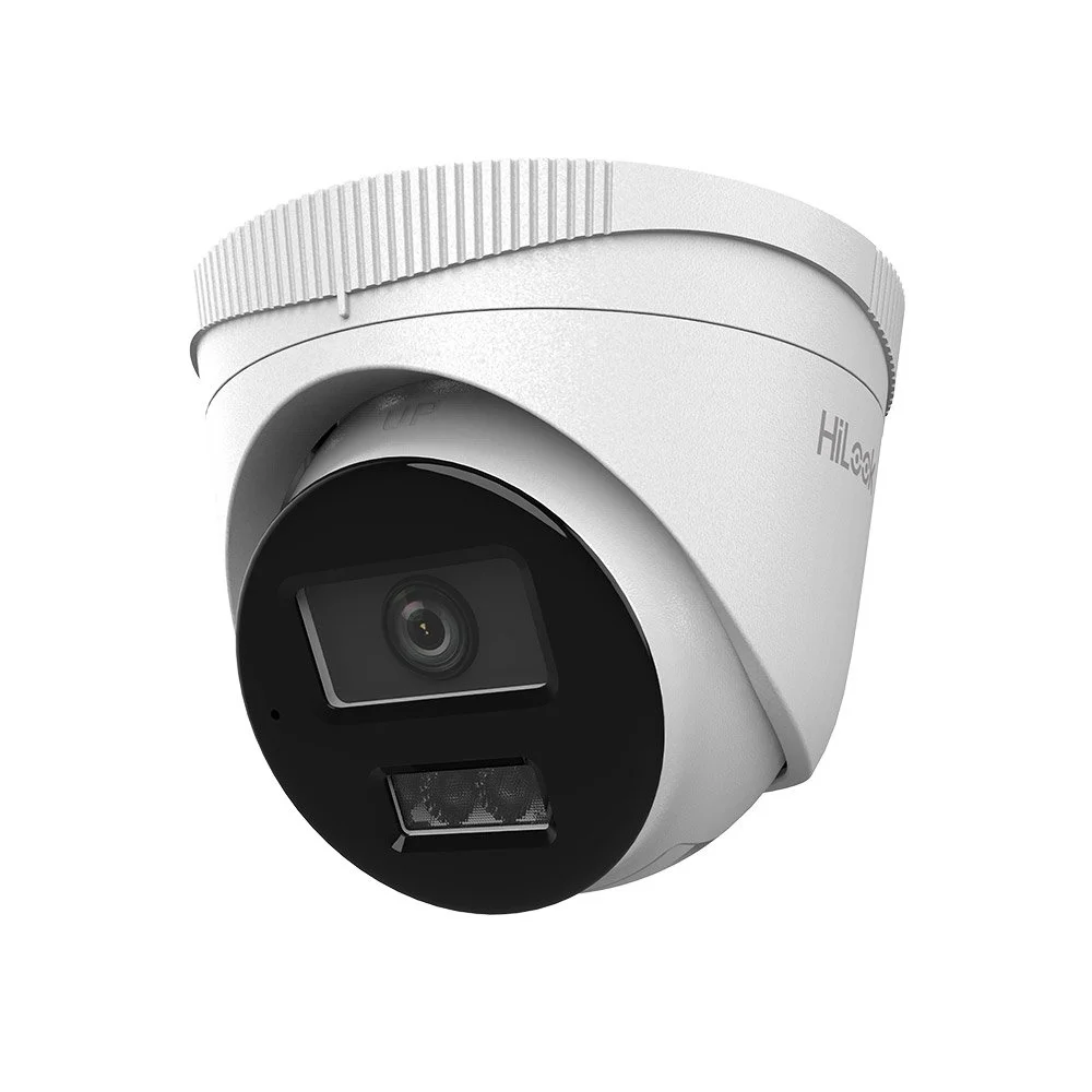 Camera supraveghere IP Dome cu iluminare duala Hikvision HiLook IPC-T240HA-LUC, 4 MP, 2.8 mm, IR/lumina alba 20 m, microfon, PoE