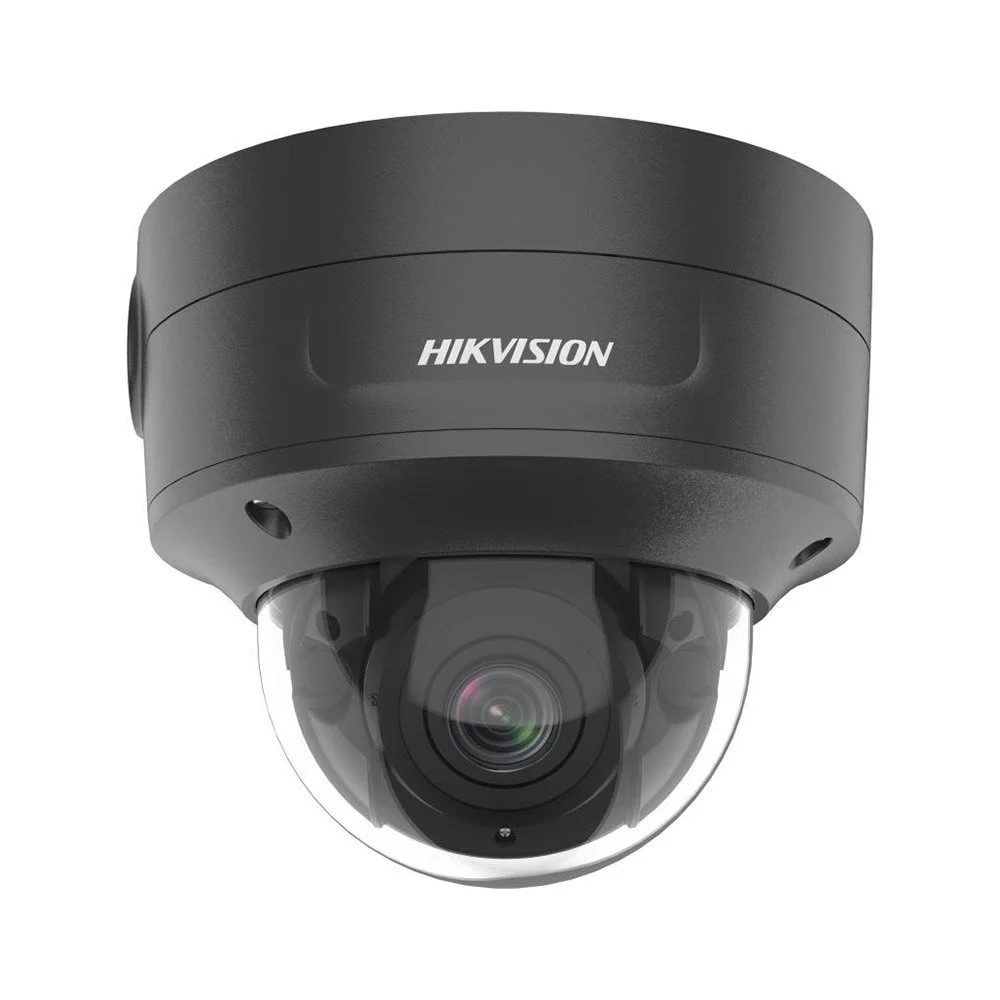 Camera supraveghere IP Dome Hikvision Acusense Darkfighter DS-2CD2746G2-IZSBC, 4 MP, IR 40 m, 2.8-12 mm, slot card, PoE, IP66, clasificare persoane/vehicule