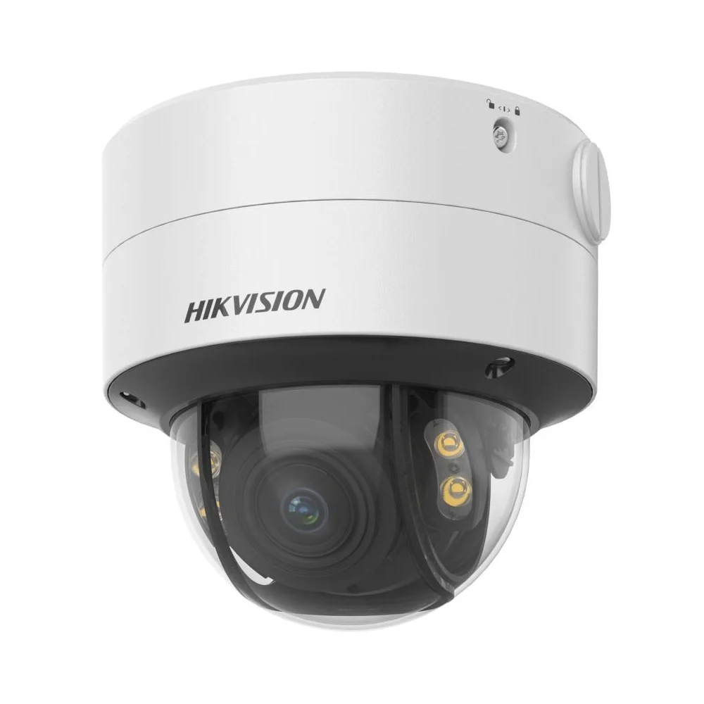 Camera supraveghere IP Dome Hikvision ColorVu DS-2CD2747G2T-LZSC, 4 MP, 2.8-12 mm motorizat, lumina alba 40 m, PoE, slot card