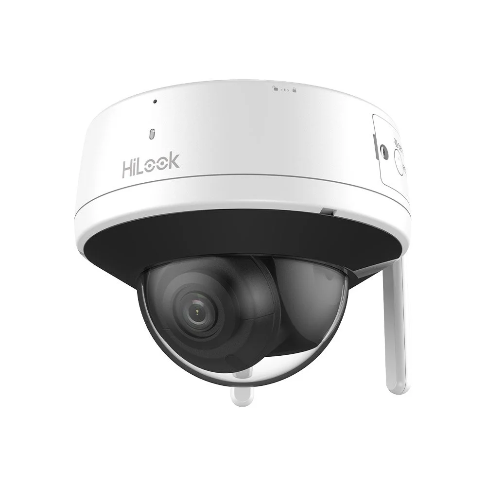 Camera supraveghere IP Dome wireless Hikvision HiLook IPC-D120HA-D/W(W), 2 MP, 2.8 mm, WiFi, IR 30 m, microfon si difuzor, slot card