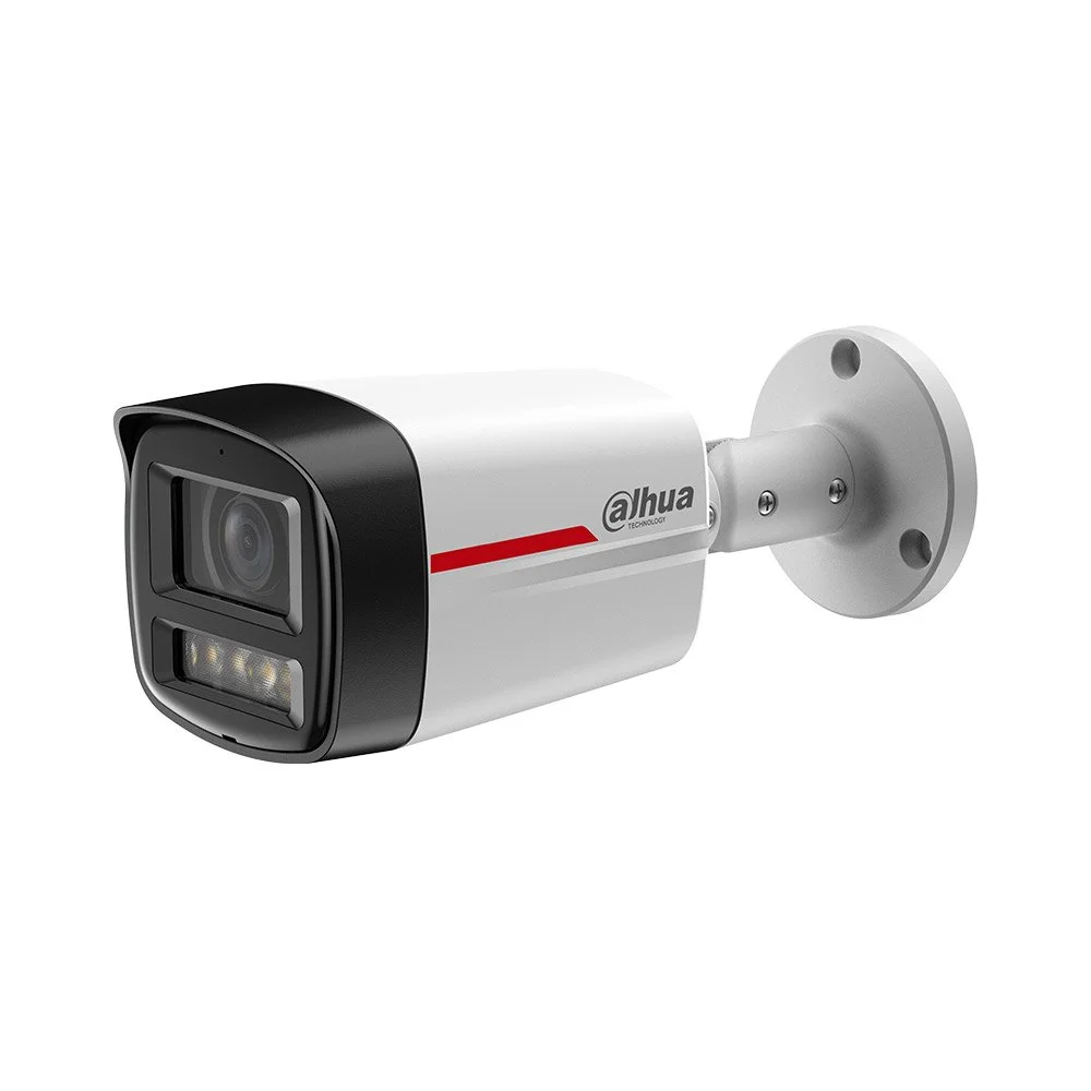 Camera supraveghere IP exterior Dahua WizColor IPC-HFW2449TL-S-LED-0280B-PRO, 4 MP, 2.8 mm, lumina alba 50 m, microfon, slot card, PoE