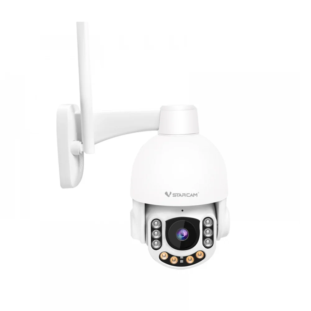 Camera supraveghere IP Speed Dome Vstarcam CG65, GSM 4G, 2 MP, lumina alba/IR 20 m, 4 mm, microfon, stroboscop, sirena, slot card