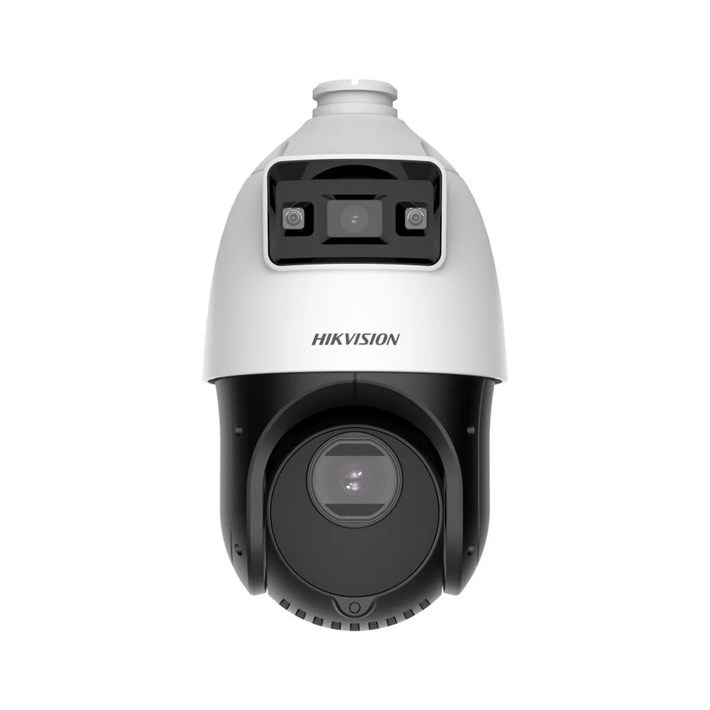 Camera supraveghere rotativa IP Speed Dome PTZ Duala Hikvision TandemVu DS-2SE4C415MWG-E, 4+4 MP, 4.8-72 mm / 2.8 mm, motorizat, IR 100 m, lumina alba 30 m, 15x zoom, slot card, PoE+