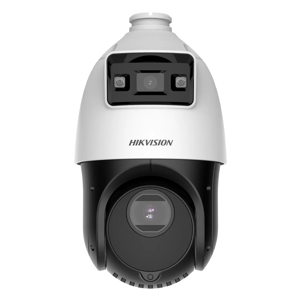 Camera supraveghere rotativa IP Speed Dome PTZ Duala Hikvision TandemVu DS-2SE4C425MWG-E14F0, 4 MP, 4.8-120 mm / 2.8 mm, motorizat, IR 100 m, lumina alba 30 m, x25,slot card, PoE+