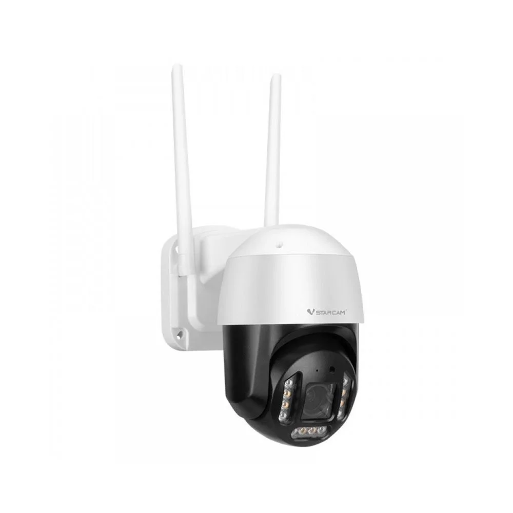 Camera supraveghere rotativa wireless IP WiFi Speed Dome Full Color PTZ VStarcam CS68Q-X5,  4 MP, IR/lumina alba 20 m, microfon si difuzor, slot card, 5x