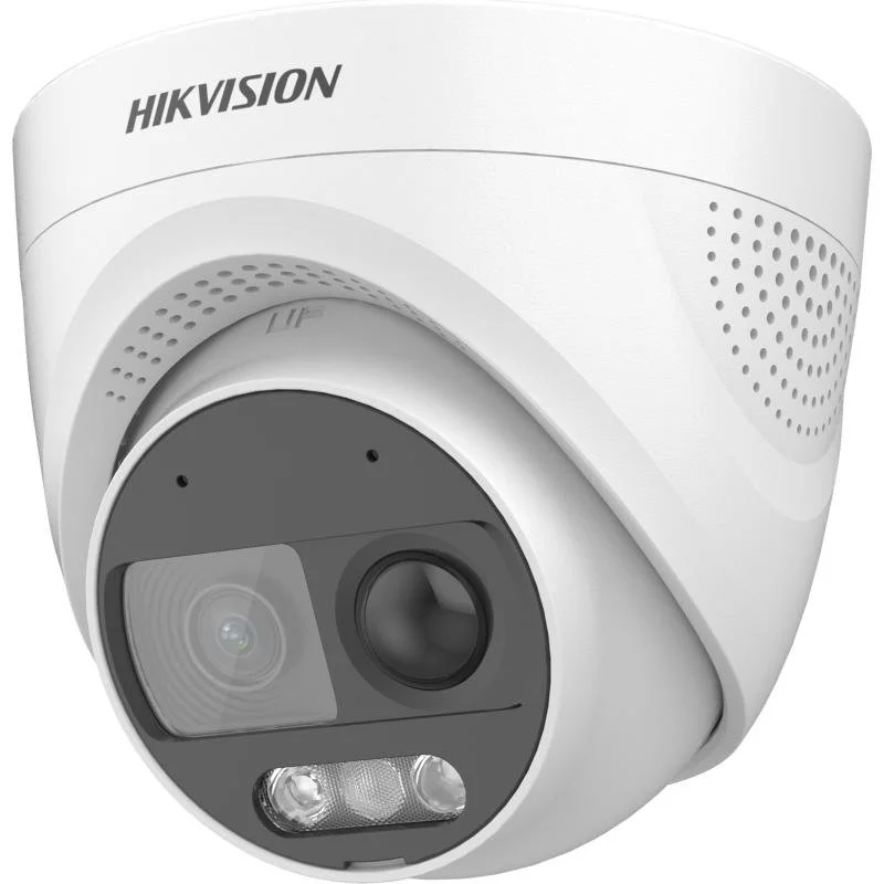 Camera TurboHD ColorVu Hikvision DS-2CE72DF3T-PIRXOS, 2MP, lentila 2.8mm, lumina alba 20m, microfon, difuzor, PIR, IP67