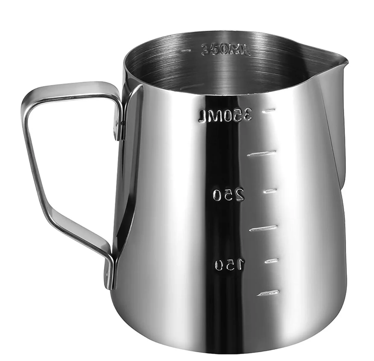 Cana din inox cu gradatie pentru spumare cu maner 350 ml