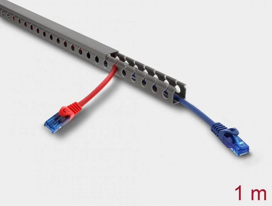 Canal cablu 20x20mm - lungime 1m Gri, Delock 22026