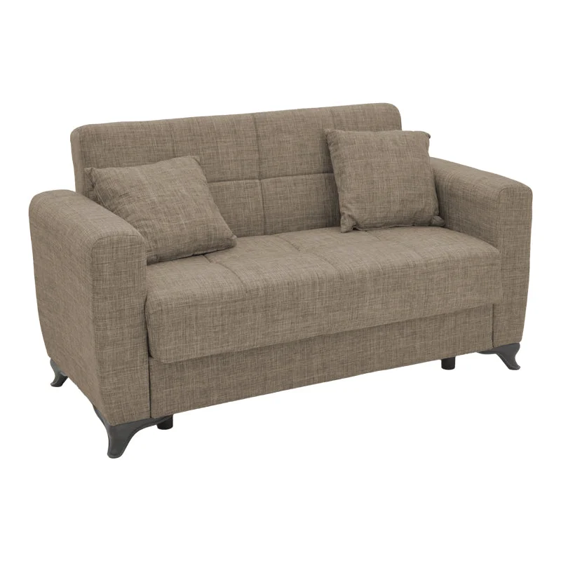 Canapea cu 2 locuri cu spatiu de depozitare Modesto  Maro deschis 155x85x80 cm