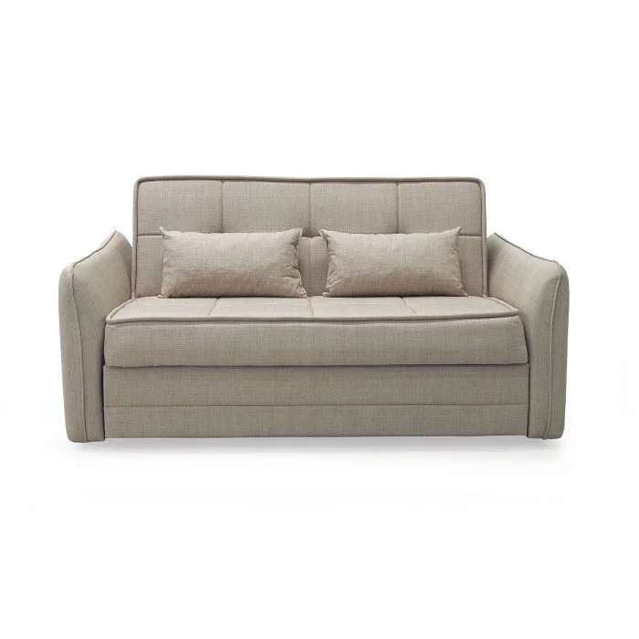 Canapea extensibila DREW, 3 locuri, lada pentru depozitare, crem, 175x110x88 cm