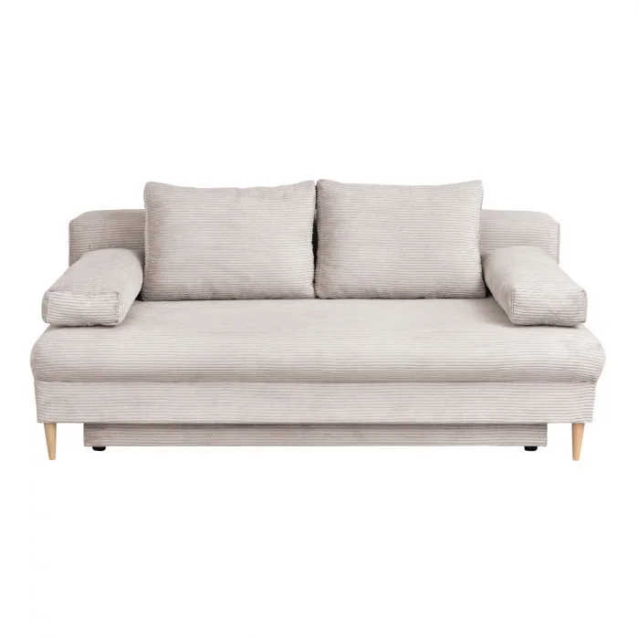 Canapea MILANO ONE extensibila, 3 locuri, cu arcuri si lada depozitare, bej, 200x95x95 cm