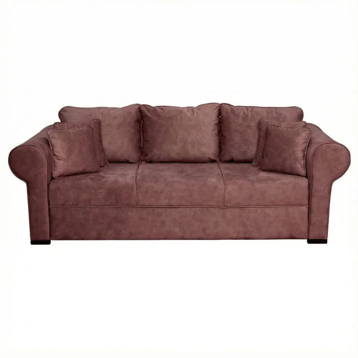 Canapea SEUL extensibila, 3 locuri, cu arcuri si lada depozitare, maro visiniu, 250x105x100 cm