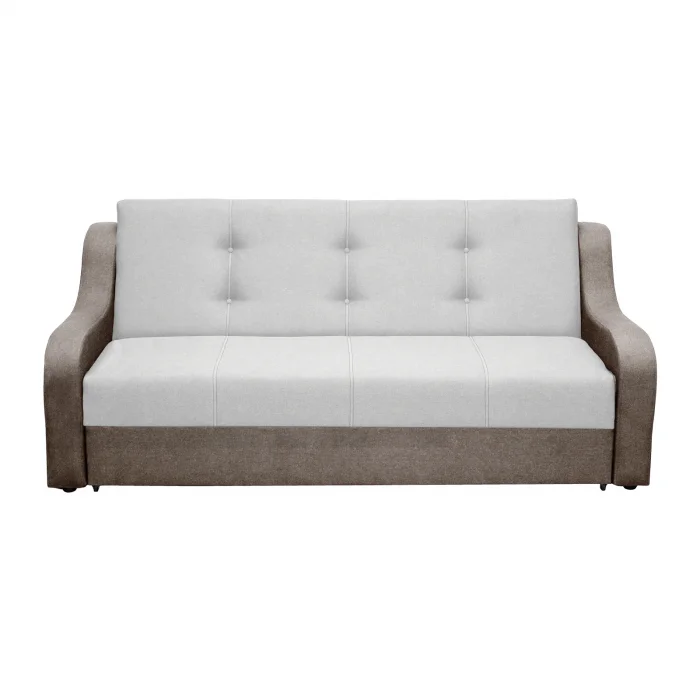 Canapea VALY II extensibila, 3 locuri, cu lada depozitare, maro deschis + gri deschis, 215x90x95 cm