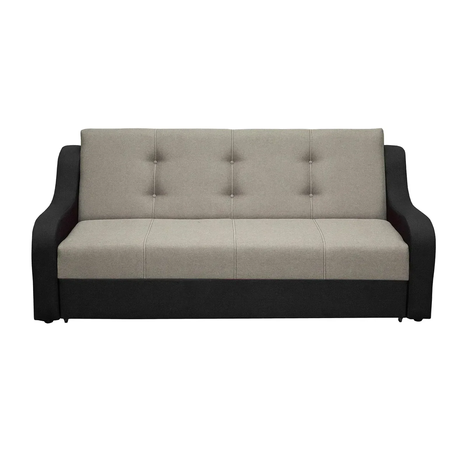 Canapea VALY II extensibila, 3 locuri, cu lada depozitare, negru + nisip, 215x90x95 cm