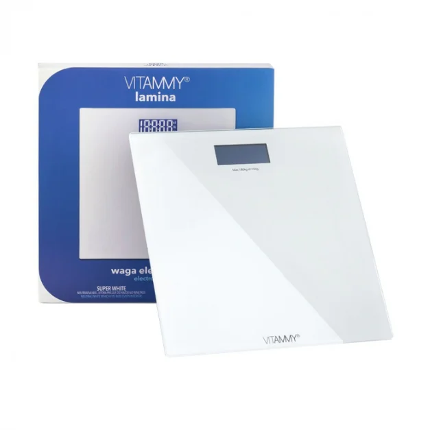 Cantar corporal electronic Lamina, alb, pentru copii si adulti, Vitammy