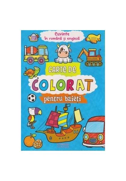 Carte de colorat pentru baieți. Cuvinte în română și engleză - Paperback - *** - Flamingo