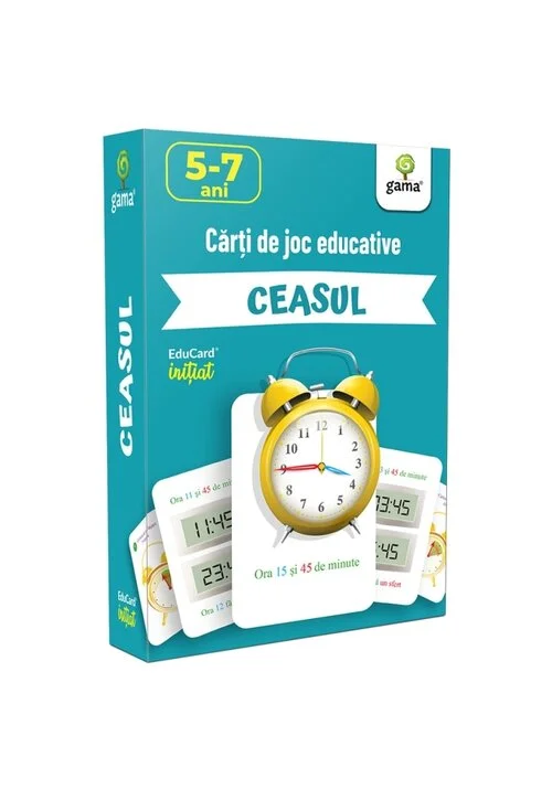 Carti de joc educative. Ceasul