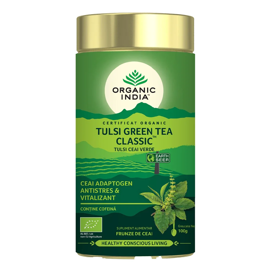 Ceai Bio Tulsi Ceai Verde, 100 g, Organic India