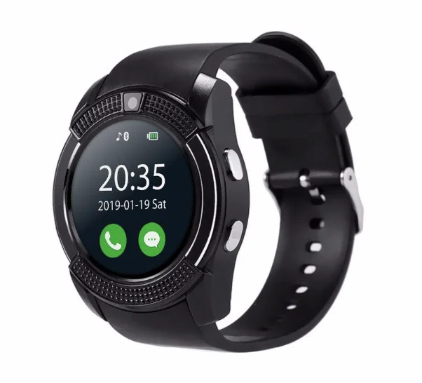 Ceas Smartwatch V8 cu functie apelare SMS camera Bluetooth Android Negru