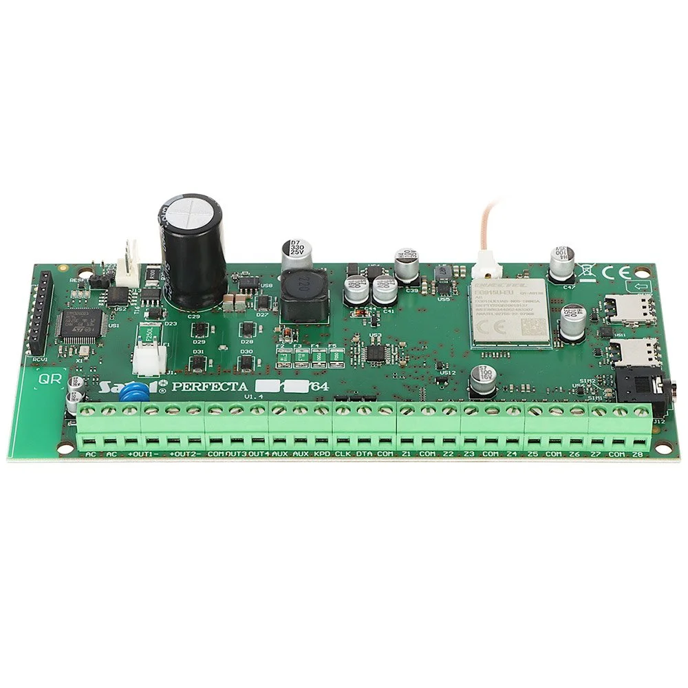 Centrala alarma antiefractie GSM/LTE Satel PERFECTA 64 M, 4 partitii, 8-64 zone, 4-64 iesiri, 62 utilizatori