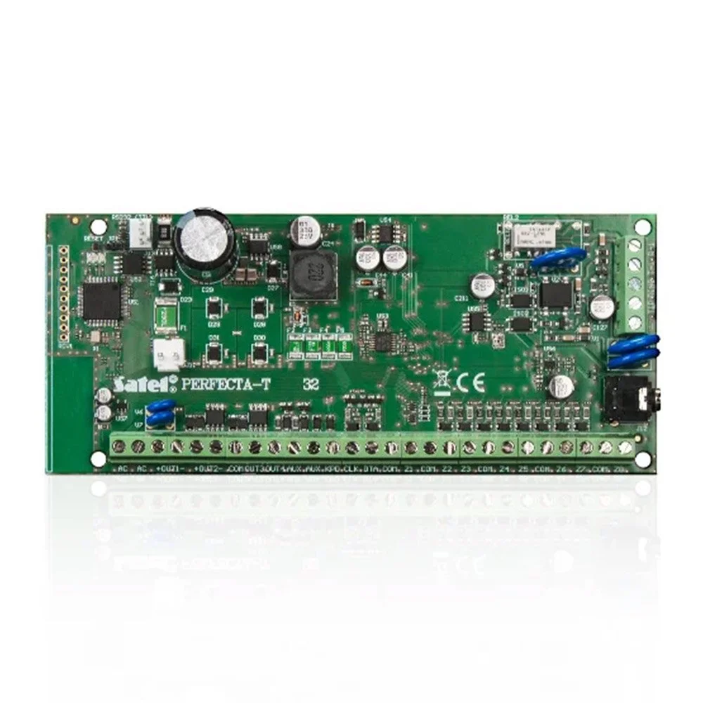 Centrala alarma antiefractie Satel PERFECTA-T 32, 2 partitii, 8-32 zone, 4-12 iesiri, 15 utilizatori, modul PTSN/vocal