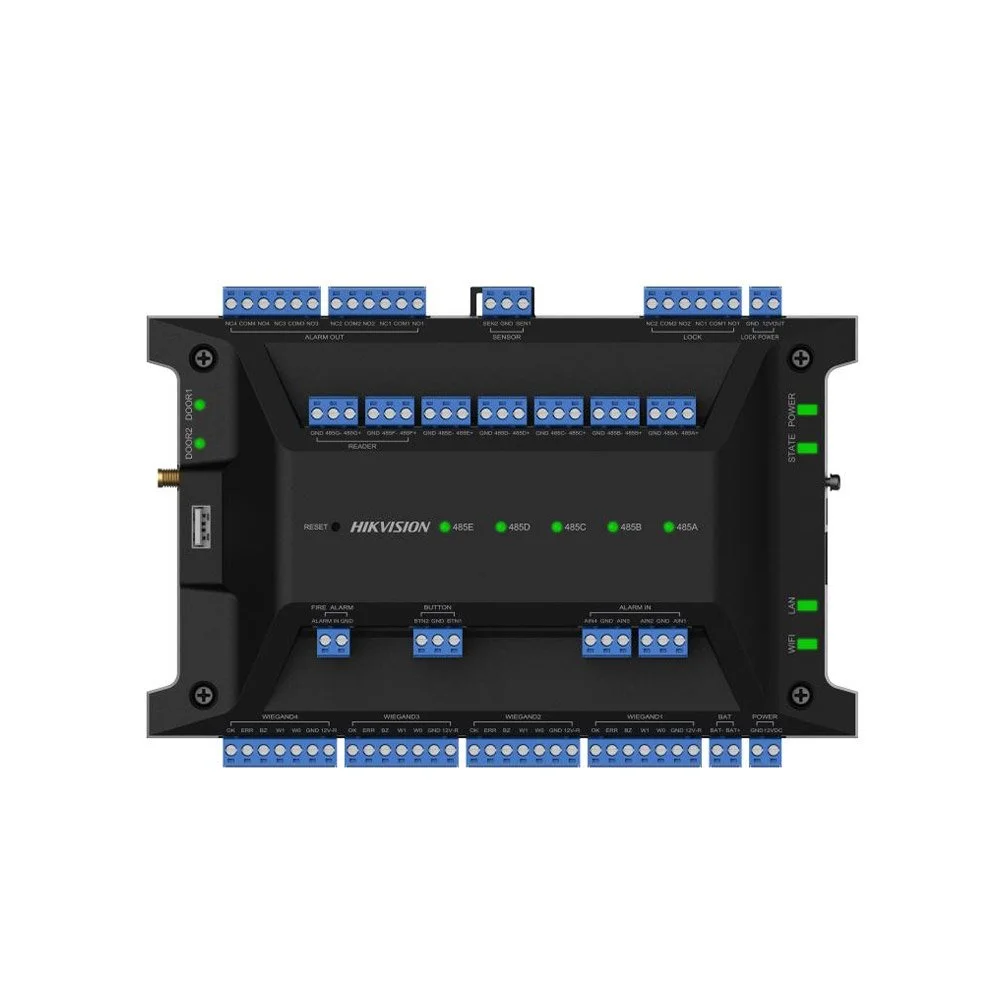 Centrala control acces Hikvision DS-K2702WX-E1(P), Wiegand, RS-485, WiFi, 200.000 carduri, 600.000 evenimente
