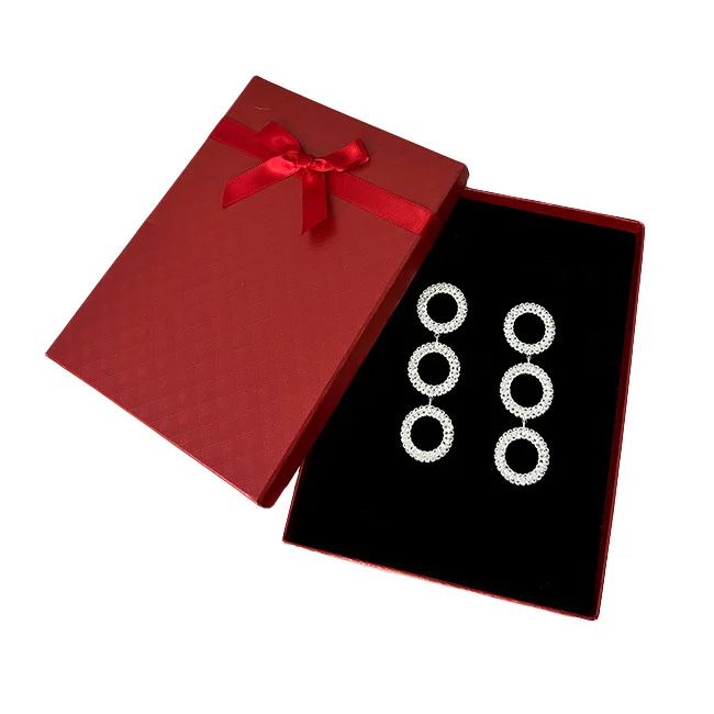 Cercei lungi cu pietre semipretioase, Precious rotunzi, in cutie cadou, argintiu