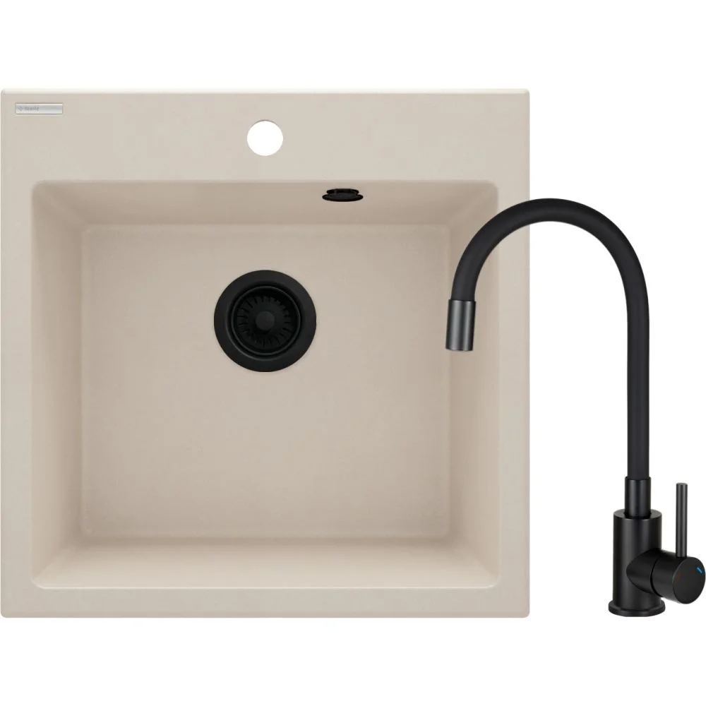 Chiuveta bucatarie compozit bej si baterie neagra Deante Evora