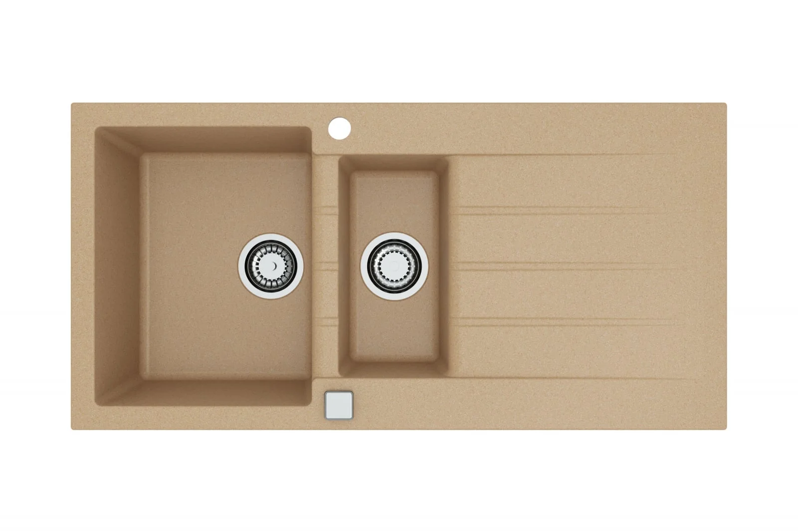 Chiuveta bucatarie compozit cu doua cuve, bej, reversibila - Alveus Cadit 80