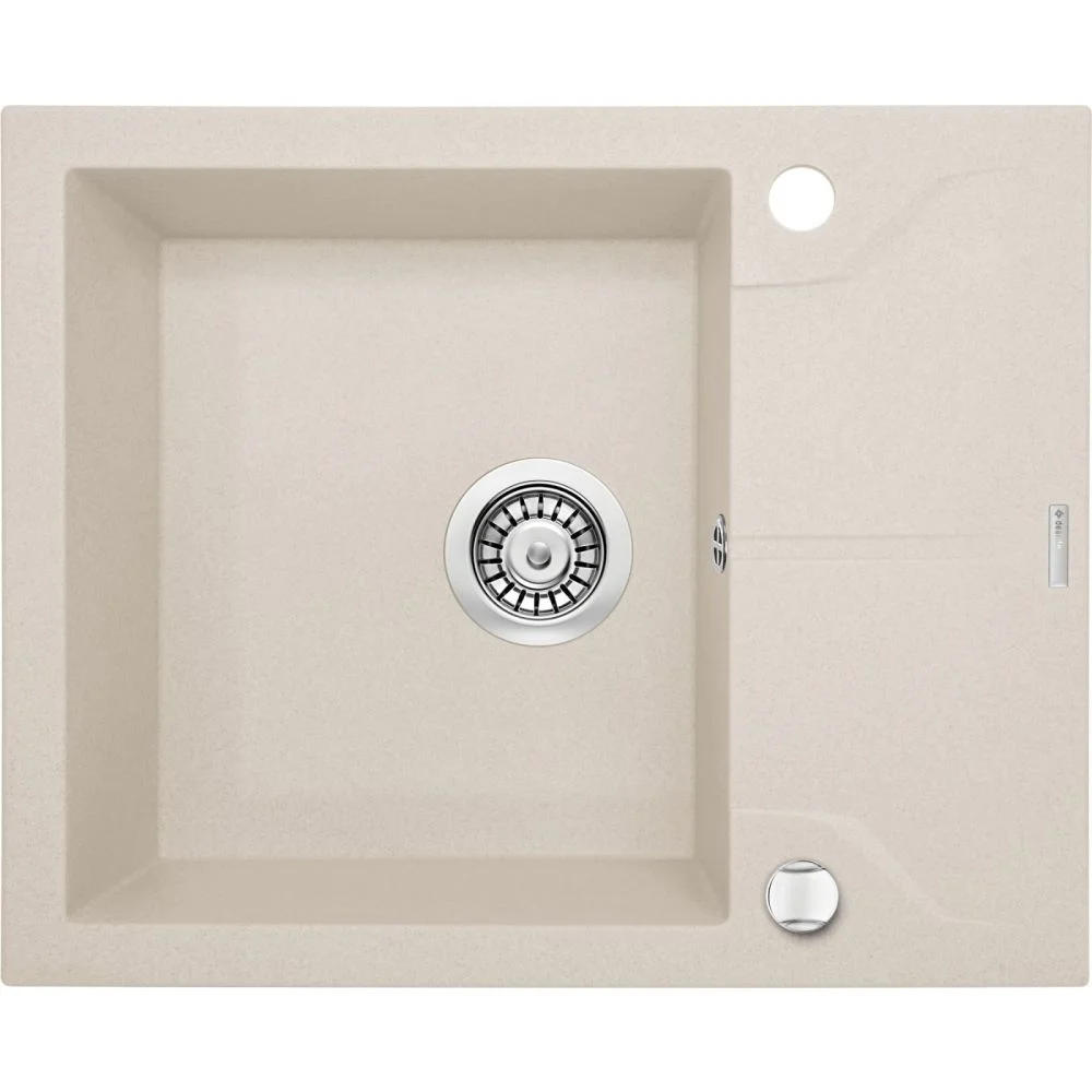 Chiuveta bucatarie compozit cu picurator bej mat 59 cm Deante Andante