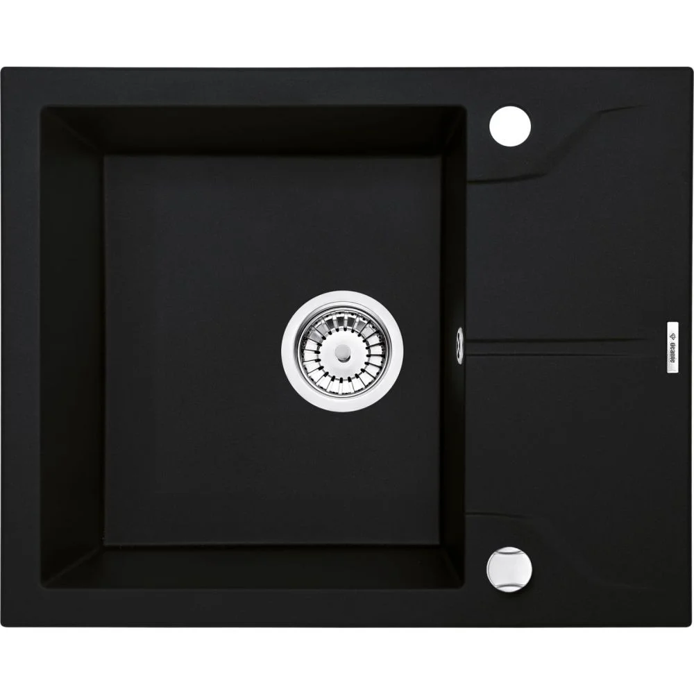 Chiuveta bucatarie compozit cu picurator negru mat 59 cm Deante Andante