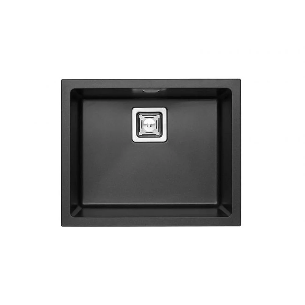 Chiuveta bucatarie compozit cuva mare negru metalizat Alveus Quadrix 50
