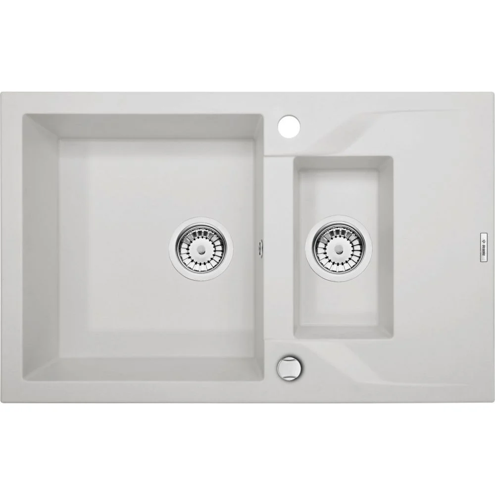 Chiuveta bucatarie compozit doua cuve alb mat Deante Andante