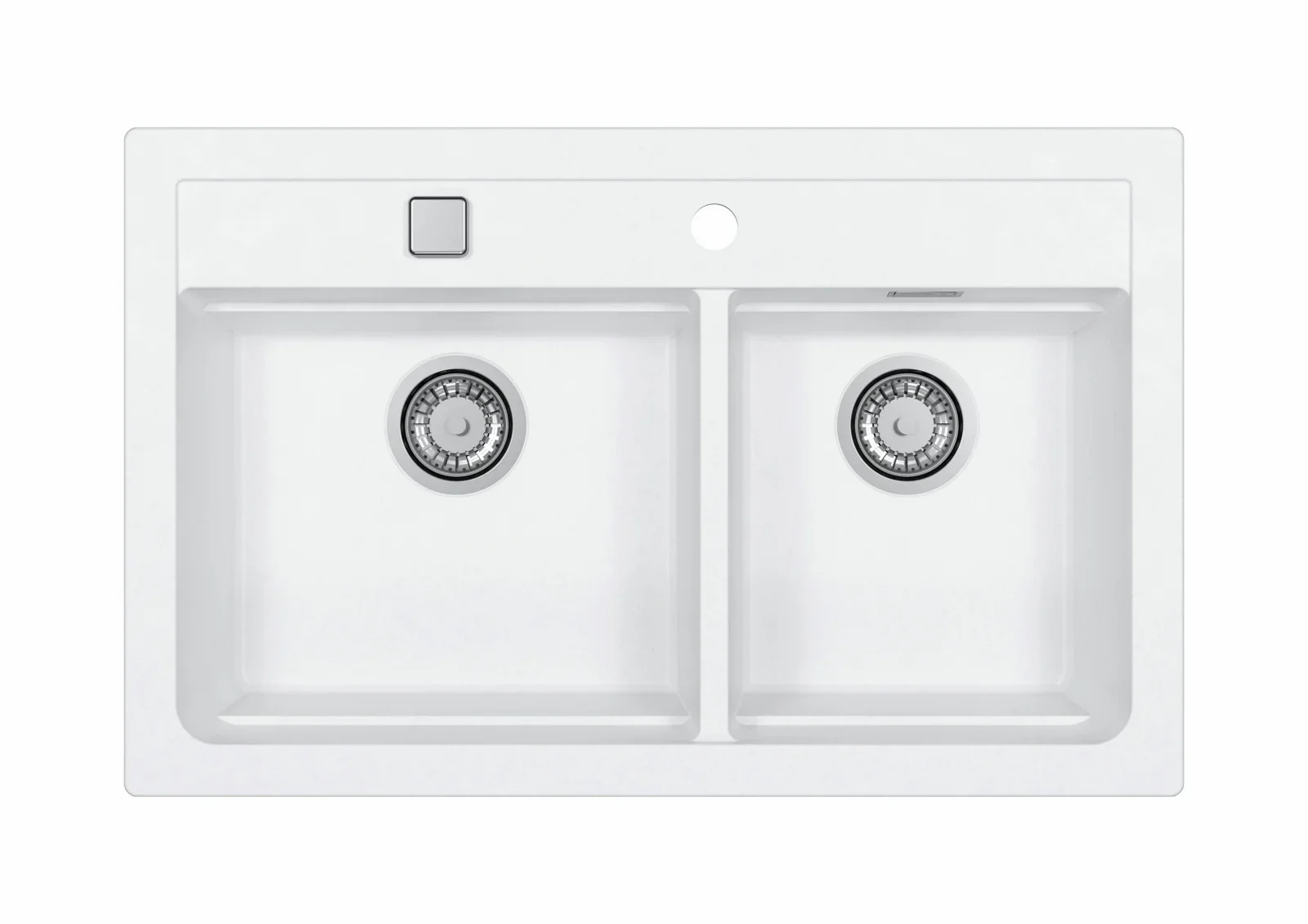 Chiuveta bucatarie compozit doua cuve alba Alveus Atrox 50