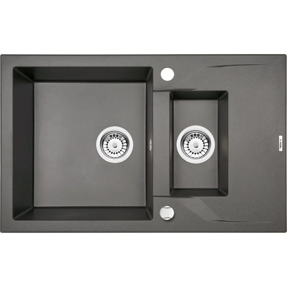 Chiuveta bucatarie compozit doua cuve antracit metalic Deante Andante
