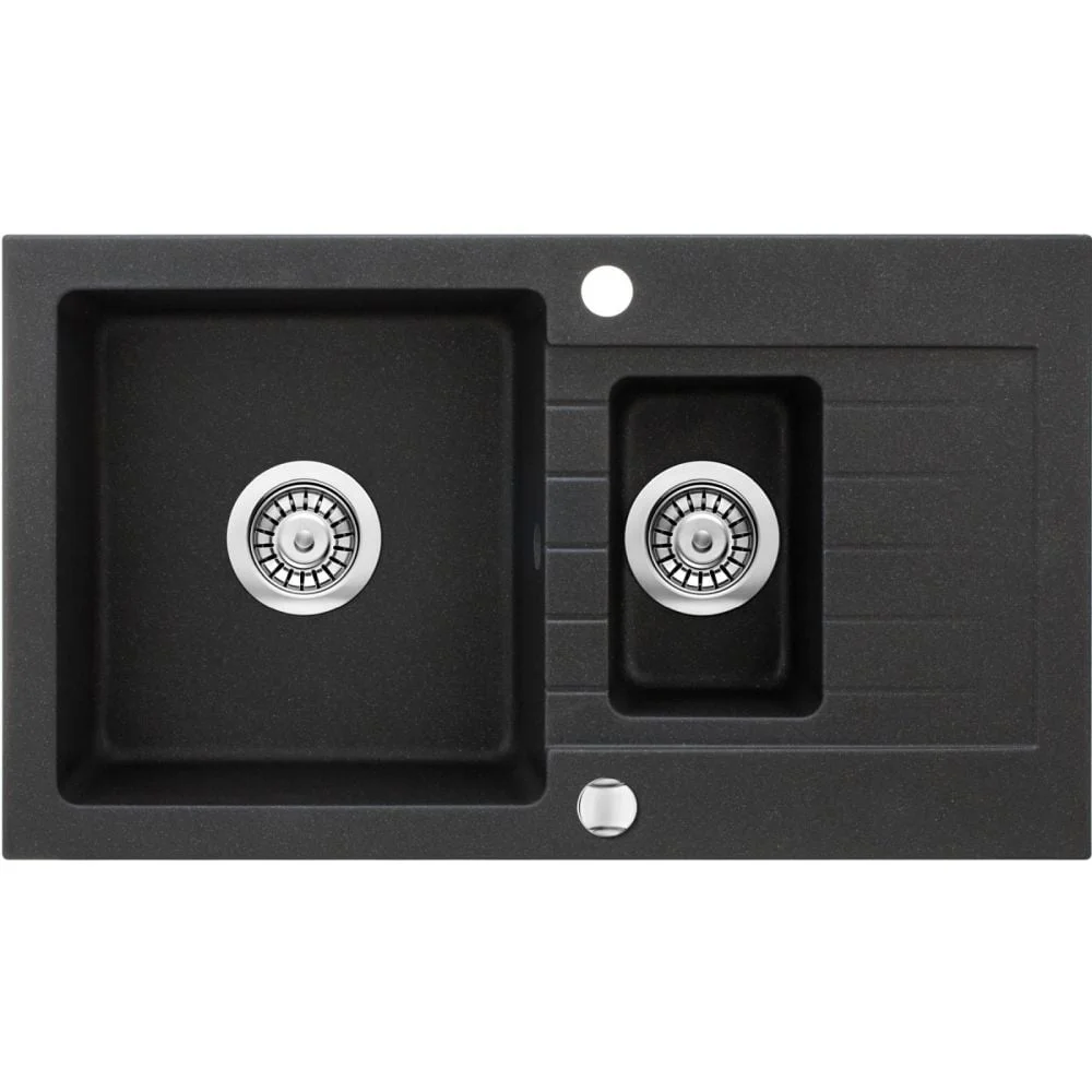 Chiuveta bucatarie compozit doua cuve cu picurator grafit metalic Deante Zorba