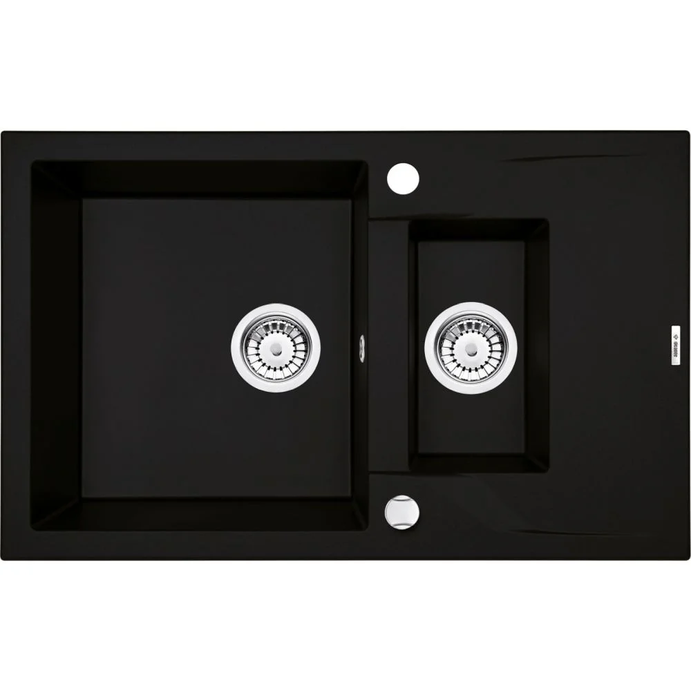 Chiuveta bucatarie compozit doua cuve negru mat Deante Andante
