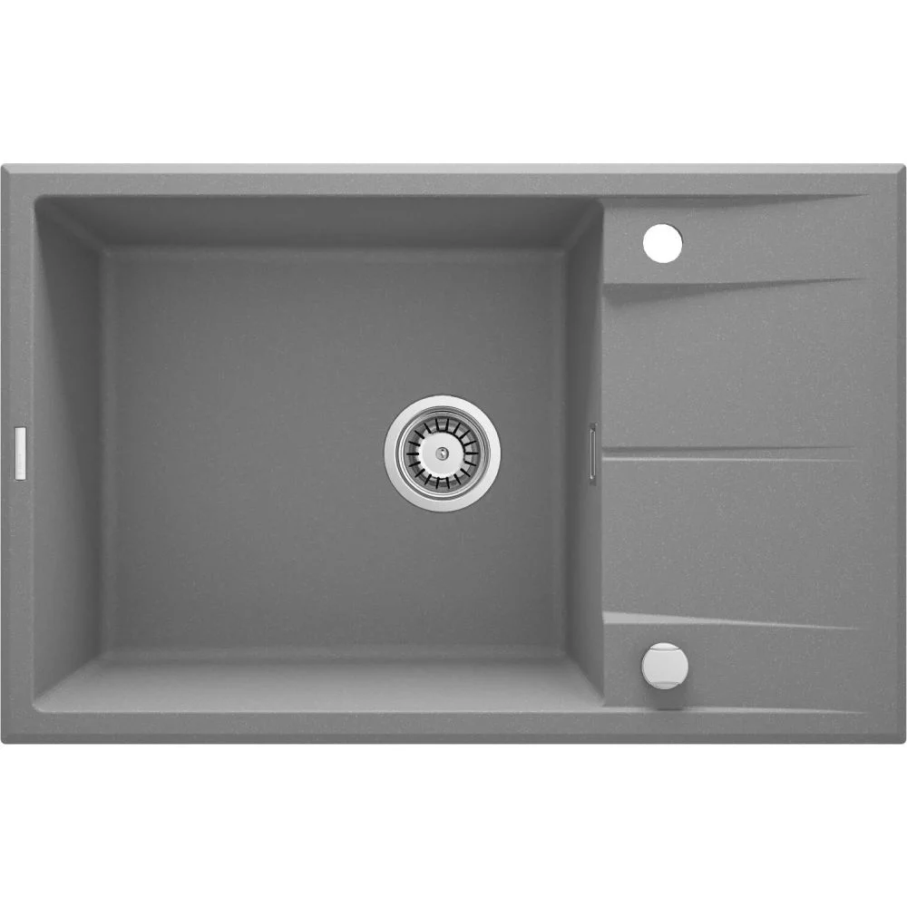 Chiuveta bucatarie compozit gri deschis mat cu picurator Deante Eridan 2