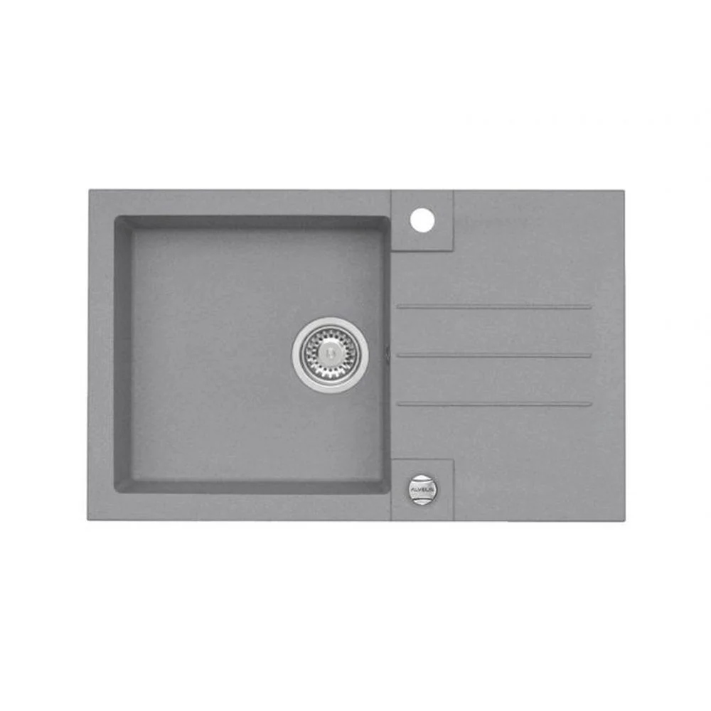Chiuveta bucatarie compozit gri mat cu picurator Alveus rock 130
