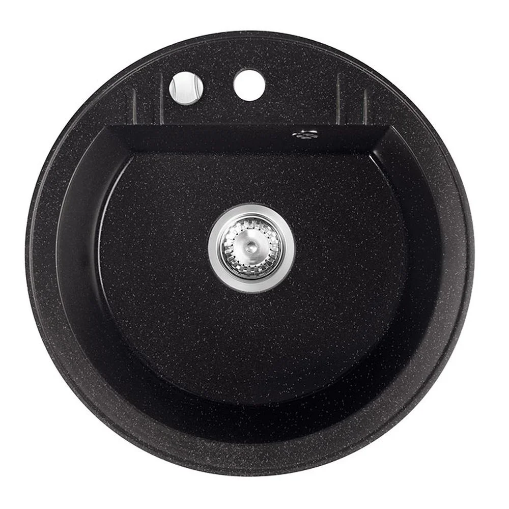 Chiuveta bucatarie compozit rotunda negru lucios Ferro Mezzo